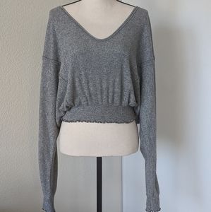 Free People Cropped Grey Top